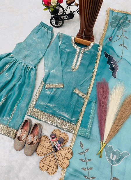Oc 246 Fendi Silk Embroidery Sequence Work Kids Wear Best Wholesale Shop In Surat